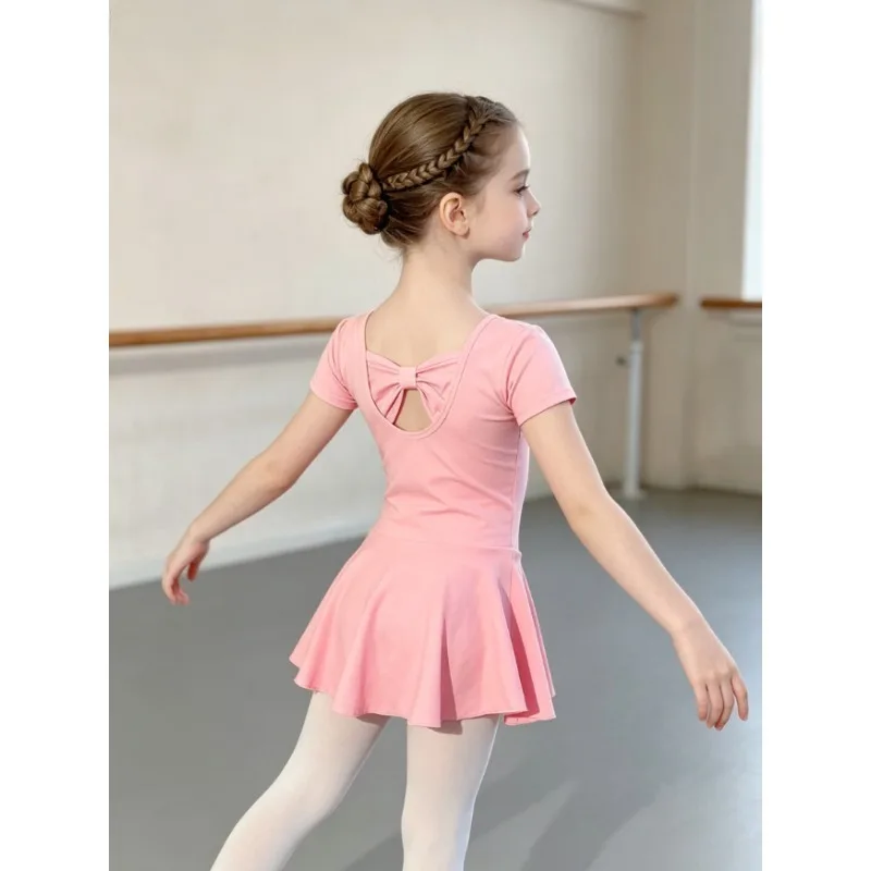 Cotton Dance Dress Ballet Leotard Set For Children Skirt Soft Fabric Stage Training Wear With Little Girls Daily Dancing Costume