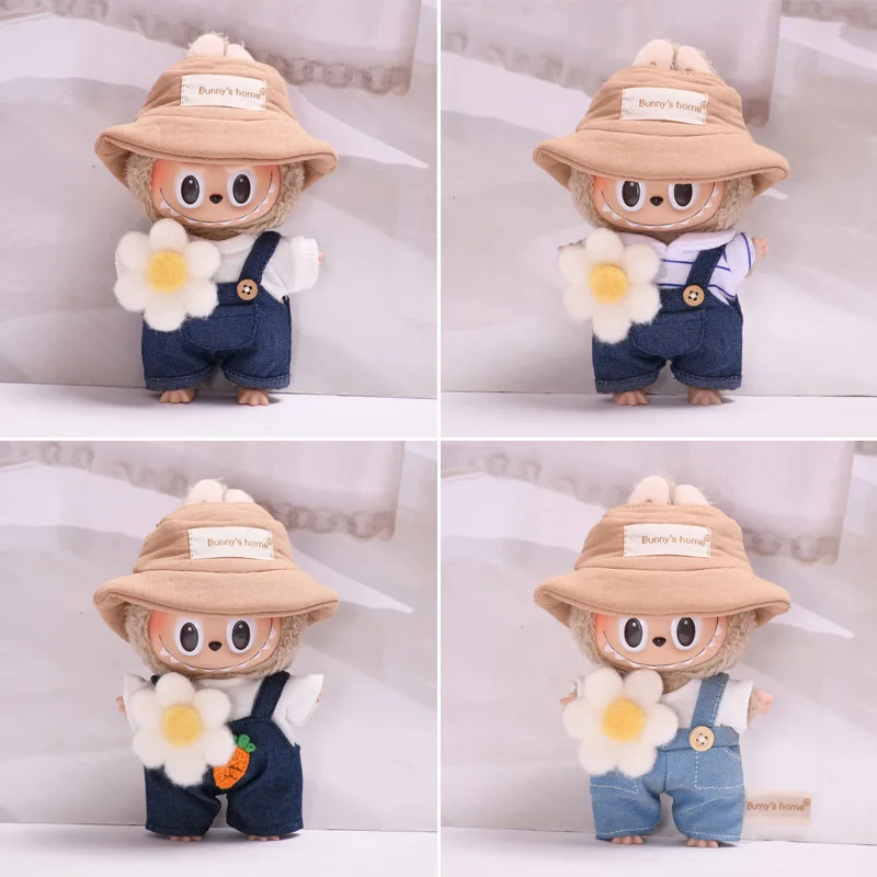 

For Labubu 17cm Pendant Doll Clothes Spring Wild Denim Suit Cute And Fun Baby Clothes Creative Surprises Gifts And Accessories