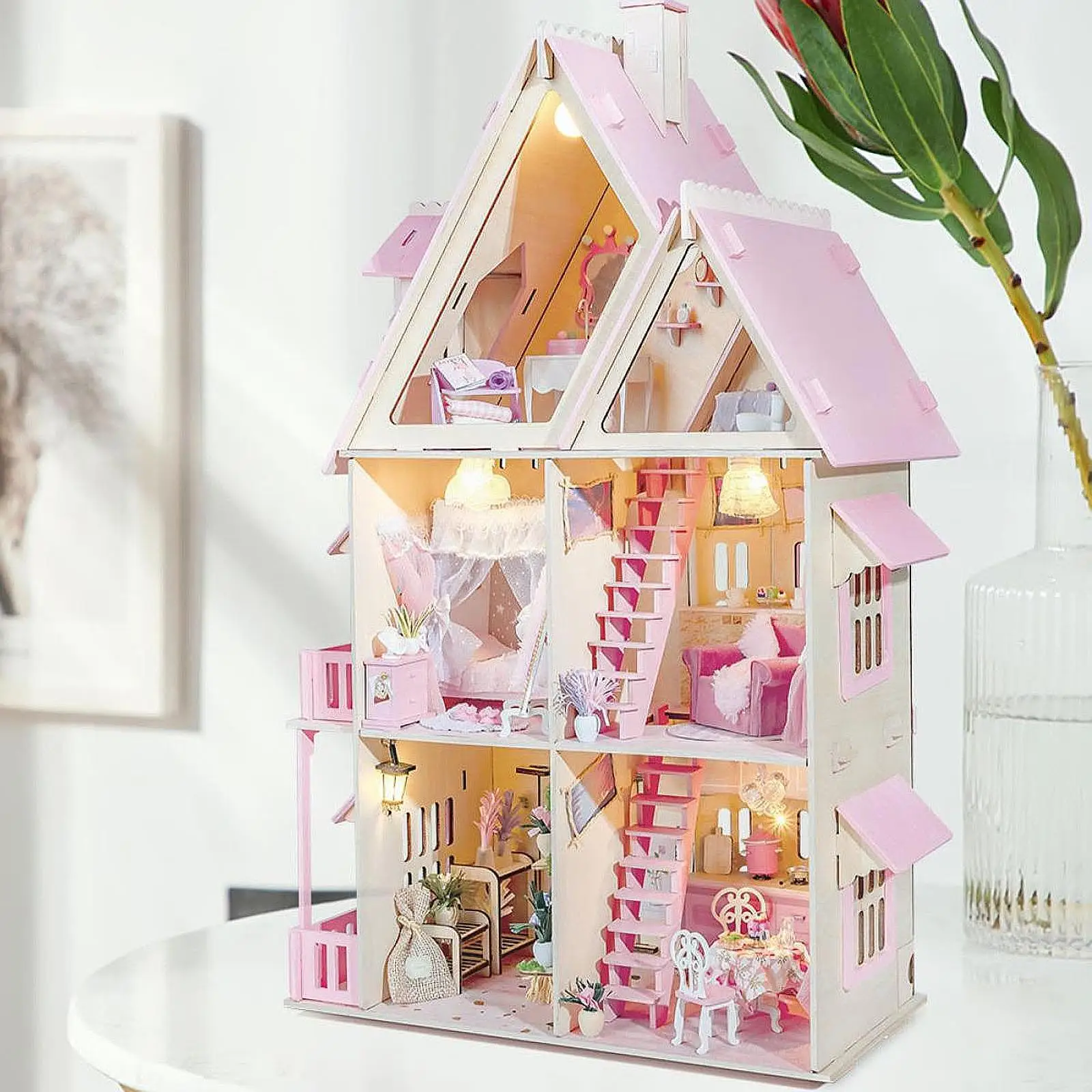 Diy Doll House Kits Artwork Doll House Accessories for Children Ages 12+ Kids