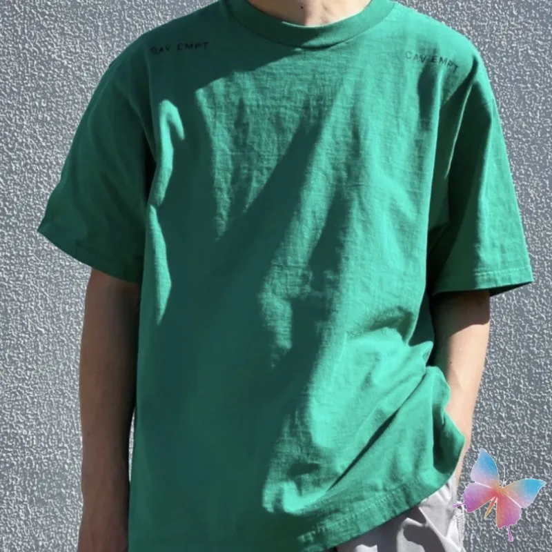 24ss top verde sciolto CAV EMPT t-shirt cotone di alta qualità girocollo maniche corte Hiphop Street CE Tee uomo donna magliette