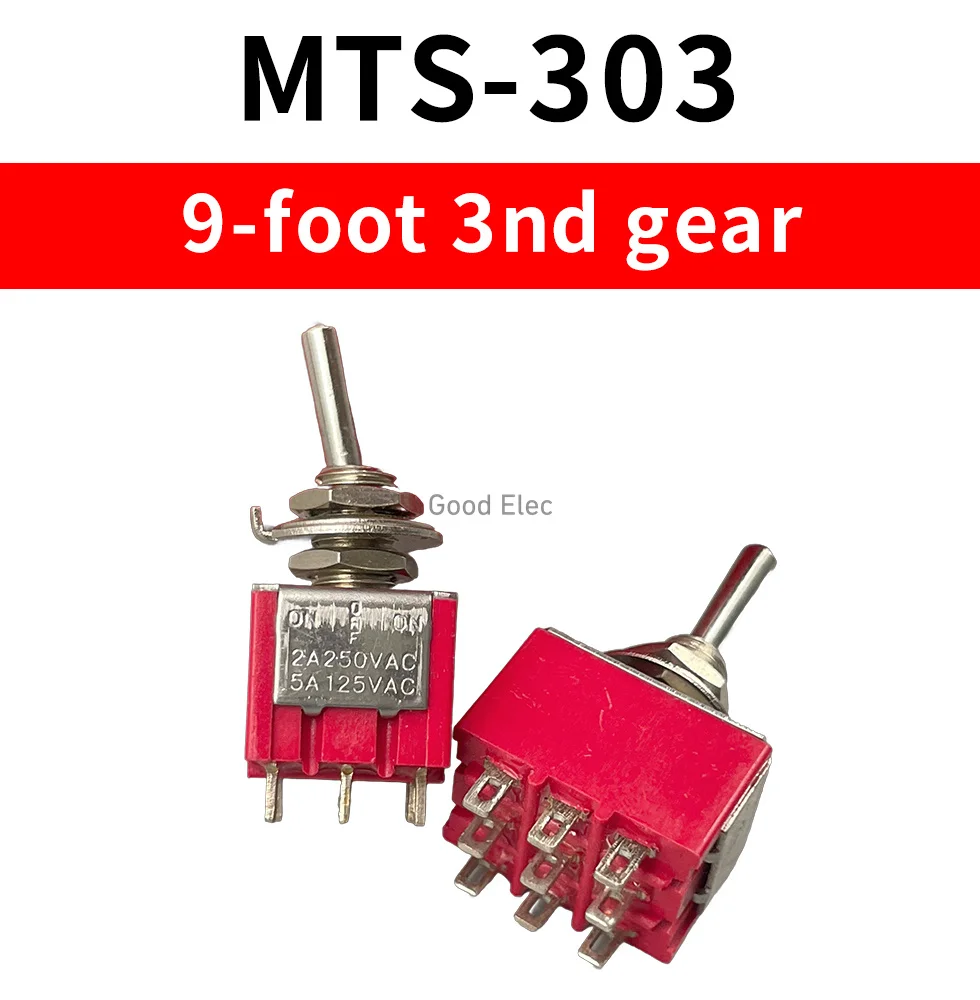5PCS Mini MTS-302 MTS-303 Red Toggle Switch DPDT Double Pole Double Throw 2 Positions ON-ON/ON-OFF-ON 250V 3A 125V 6A image 4