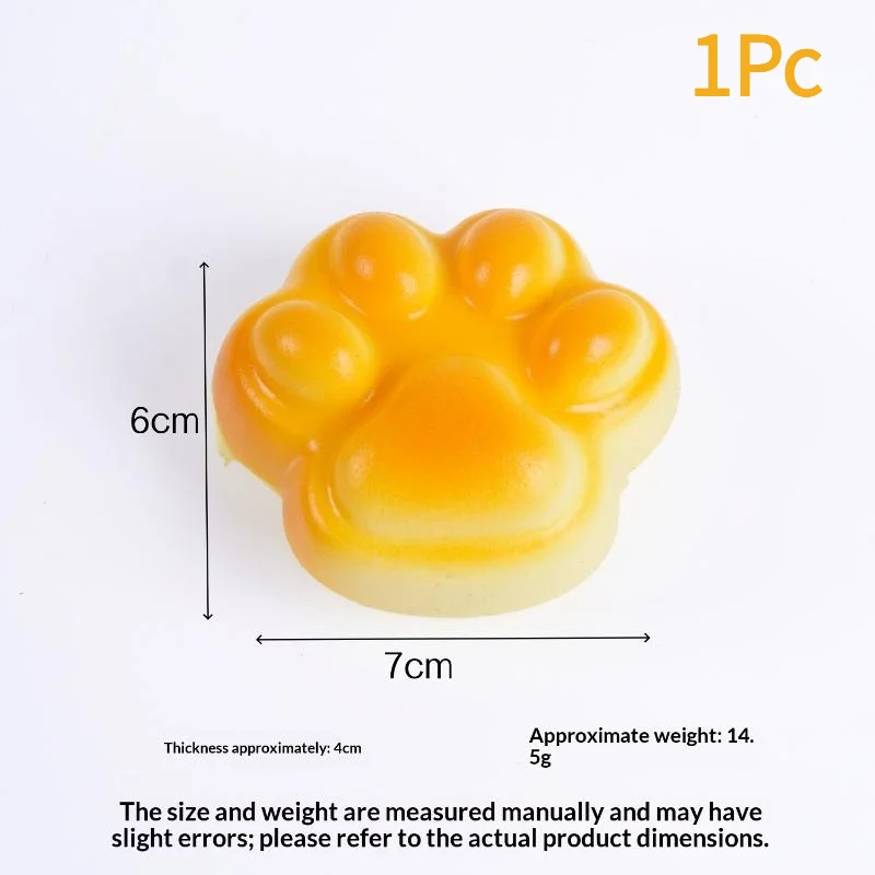 1Pc Cat Paw Bread  Toy Decompressing Stress Relief Slow Rebound Pinch Toy Squeeze Fidget Cute Desktop Ornament Gift.