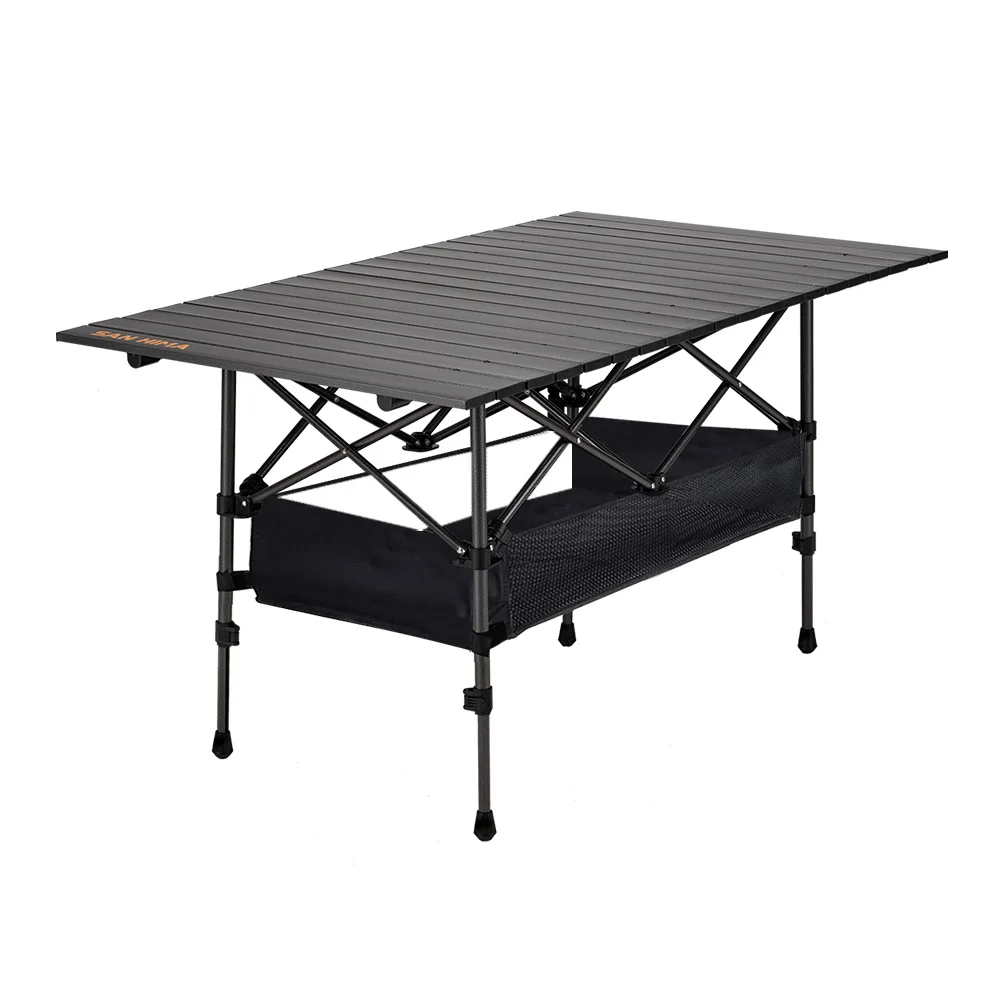 

SAN HIMA Outdoor Picnic Foldable Table Folding Camping Table Height Adjustable Collapsible Cooking BBQ Grill Table