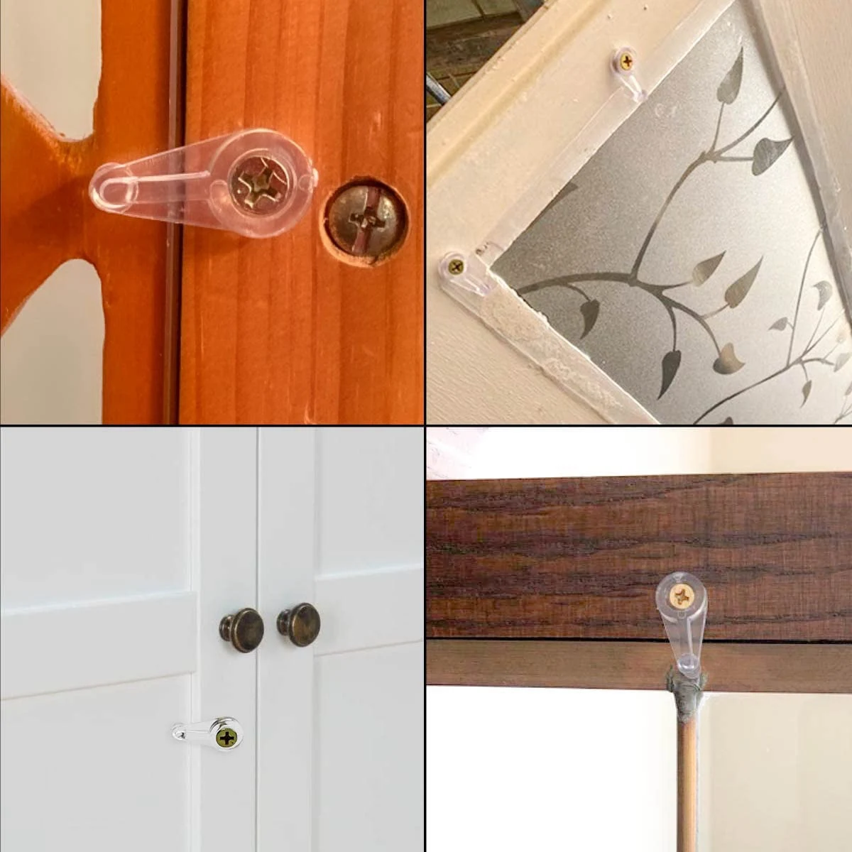 HOT 50 Pairs Glass Retainer Clips Kit Cabinet Glass Clips 4Mm Plastic Doors Clips with Screws for Fixing Glass Cabinet Doors