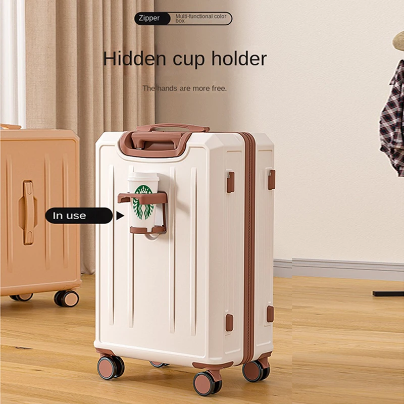 Luggage Female 2024 New Trolley Case Large Capacity 20/22/24/26/28Inch Cabin USB Tpye-c Double Charging Port Password Suitcase