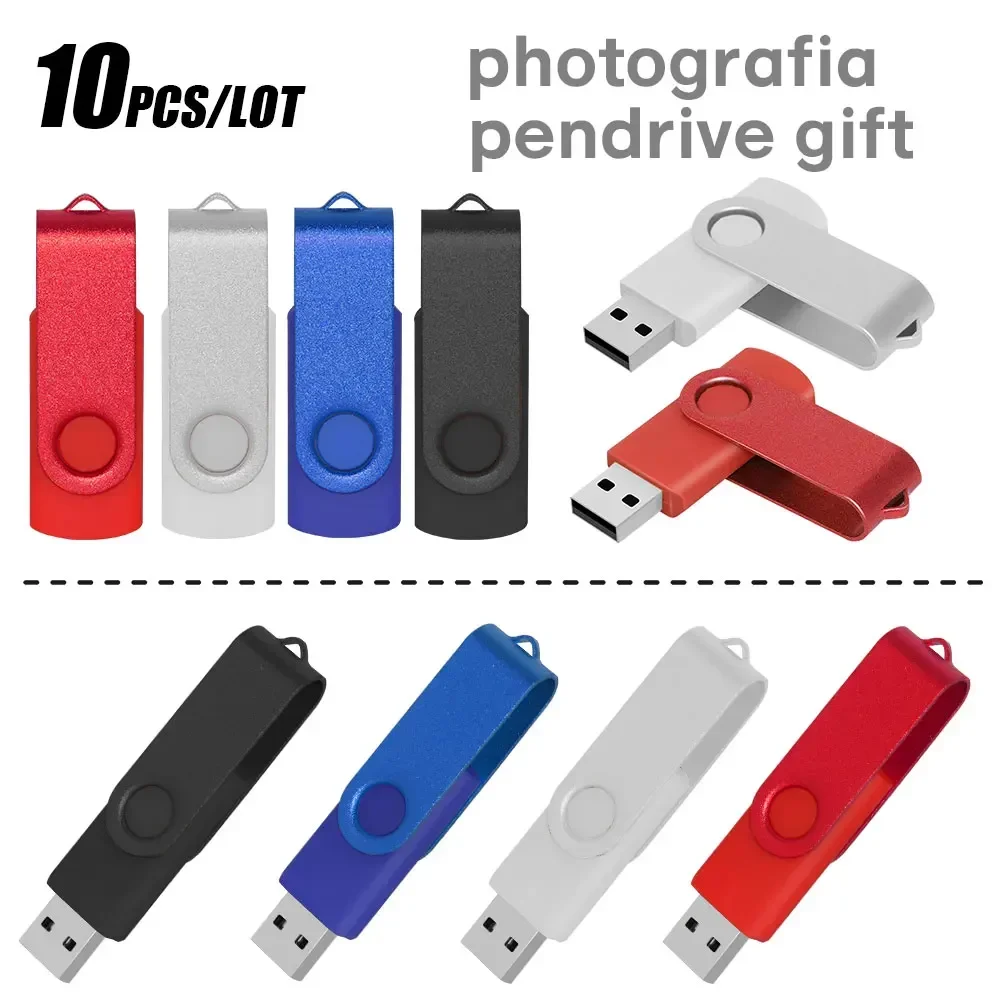 

10pcs/lot Metal USB 2.0 Flash Drive 64GB 32GB 16GB 8GB 4GB Pen drive usb flash Pendrive U Disk Memoria Cel Usb Stick for Gifts