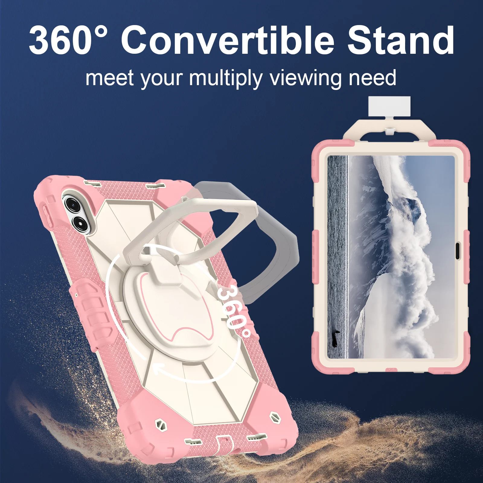 

Вращающийся на 360 градусов чехол с ручкой-подставкой для Redmi Pad 2 Pro 2025 12,1 дюйма, модель 25099RP13G, сверхпрочный бронированный чехол с плечевым ремнем