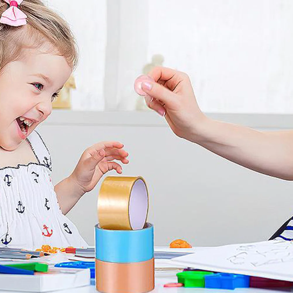 6 Rolls Pearl Sticky Ball Tape Ultrawide Colorful Decorative Adhesive for DIY Crafts Creative Projects Fun Rolling Tape