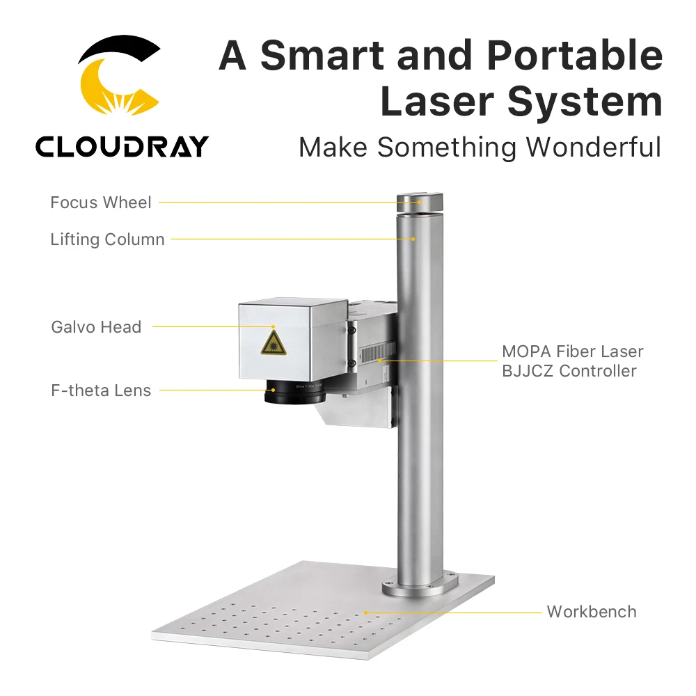 Cloudray 20W Fiber Laser Marking Machine EasyMarker Protable Fiber Laser JPT M8 MOPA for DIY Color Marking Machine