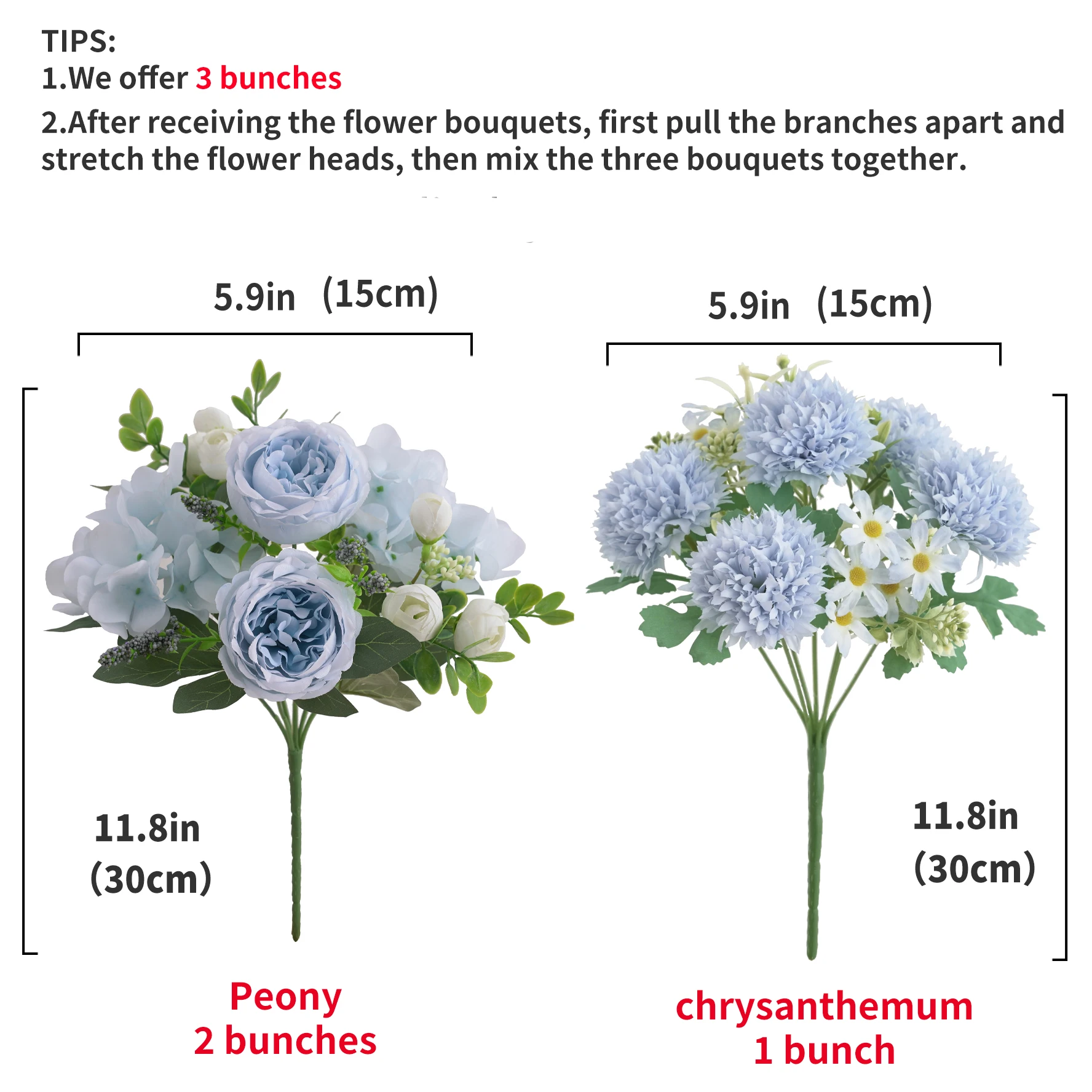 3 مجموعات من باقة الفاوانيا الكوبية الاصطناعية والأقحوان، زهور صناعية حقيقية الملمس، باقة يد الزفاف، ديكور المكتب المنزلي #3