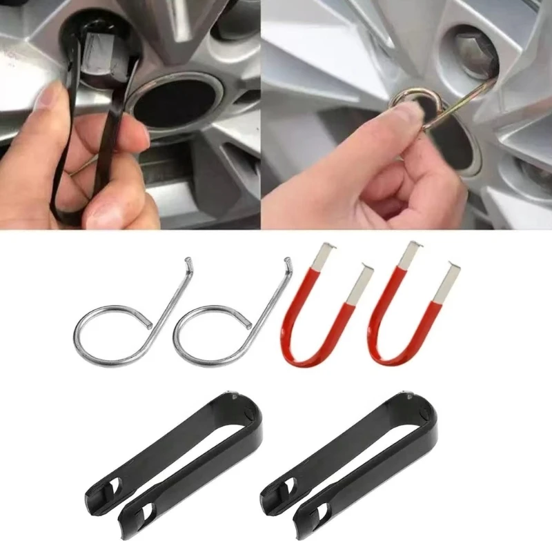 Quick Easy Wheel Nut Cap Remover Bolt Caps Puller Extractor 6 Piece for Car Maintenance Repair Dismantle Extraction Tool