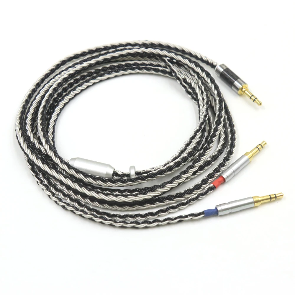 16 Core Silver Plated Headphone Cable For Sundara Aventho Focal Elegia t1 t5p MDR-Z he400i he400s Denon D7200 Cord