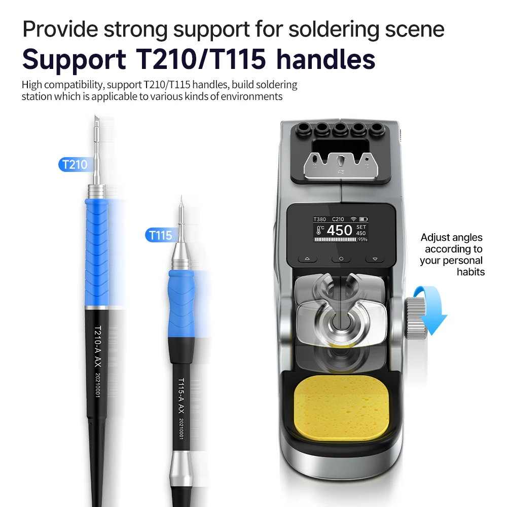 Aixun T380 80W Portable Soldering Station Suport T115 T210 Soldering Iron Station Chip PCB Desoldering Kit SMD Welding Equipment