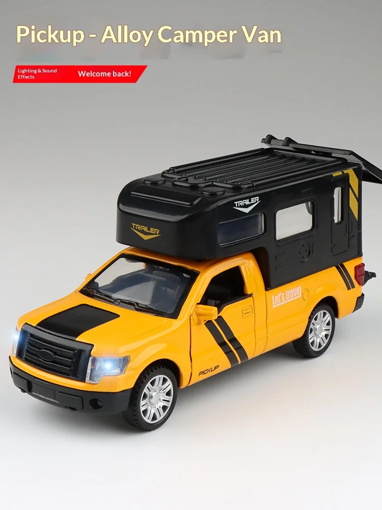 1:32 scale F150 metal die-cast RV model simulation outdoor off-road pickup truck toy for children and boys