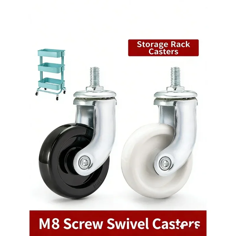 4 Pack Applicable Trolley Rack Wheels M8 Kitchen Storage Rack Roller Accessories Caster Universal Wheel