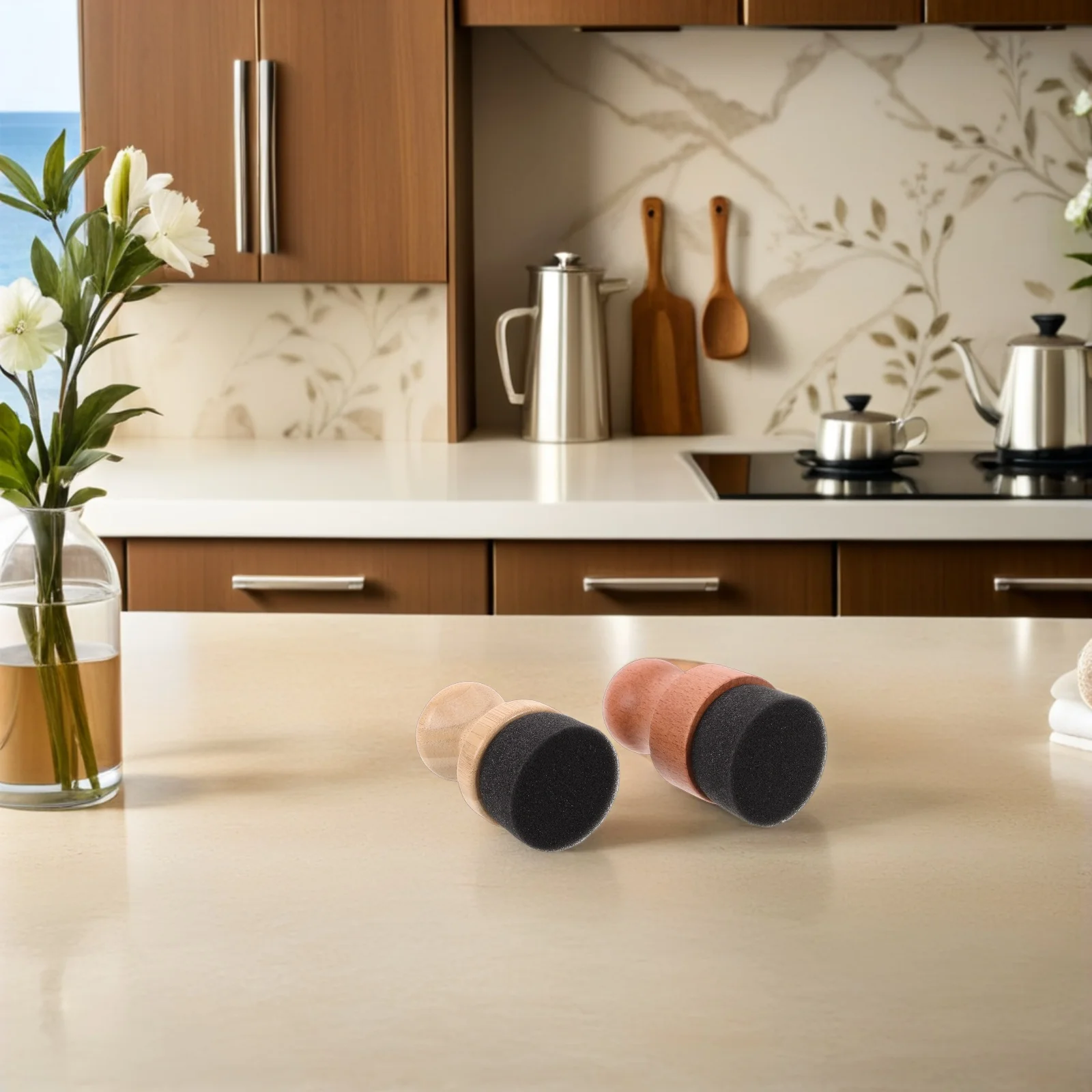 

2Pcs Cutting Board Oil Applicator Set for Wood Bamboo Polish Applicator Tool Kitchen Gadget Wax Cream Spreader Maintenance