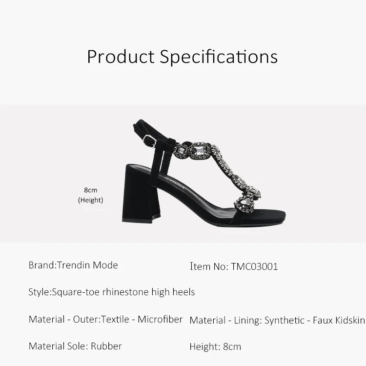 Trendige Kristallverzierte Blockabsatz-Sandalen – Ihr Glanz für jeden Sommeranlass – Detail 3