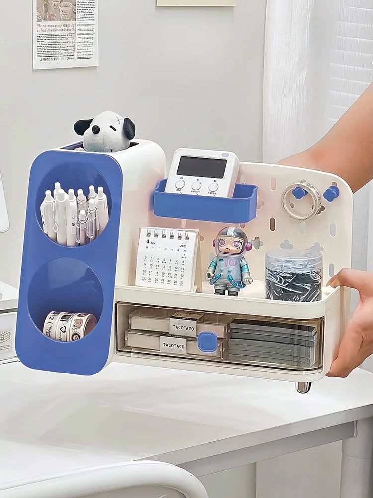 

Многофункциональный настольный органайзер: подставка для ручек, коробка для мелочей, наклонный лоток для хранения канцелярских принадлежностей для студентов