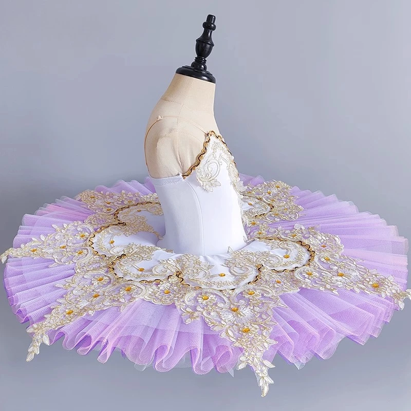 스카이 블루 프로페셔널 발레 튜튜 소녀 플래터 팬케이크 튜튜 발레리나 파티 드레스 성인 여성 어린이 발레 댄스 의상