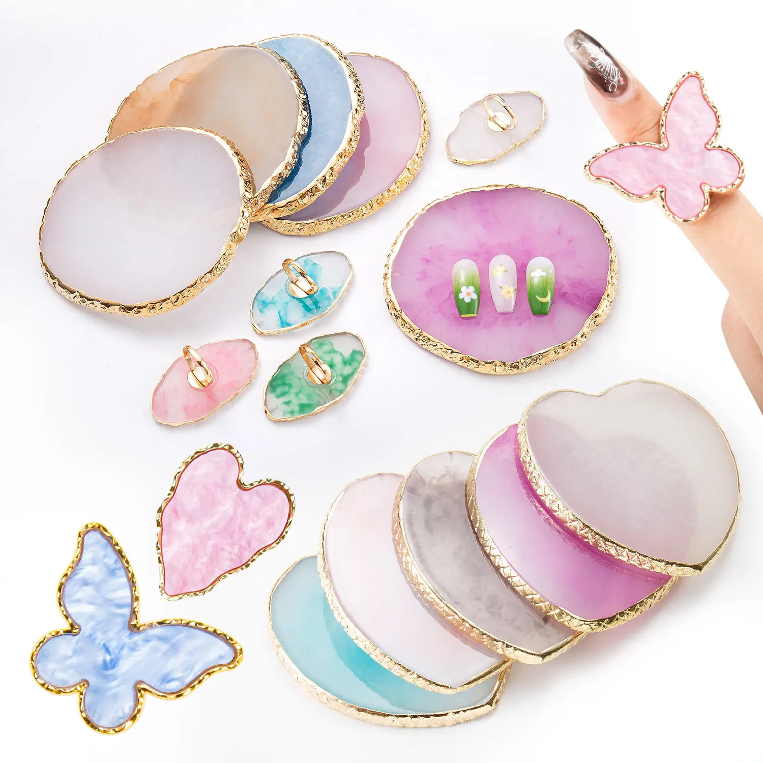 

Nail art palette set, ring palette, double-ended palette stick, decorative nail tip display board