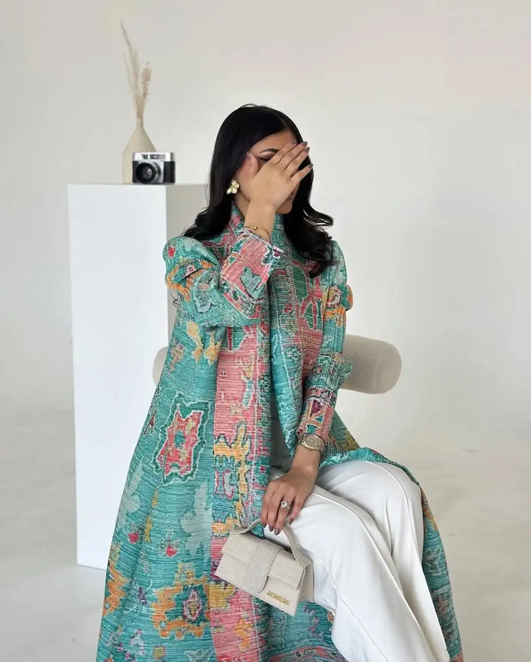 

Women Banquet Dress Geometric Patterns Vintage Printing Designs Loose Large Size Fashion Casual Abaya 2025 Festival Clothing