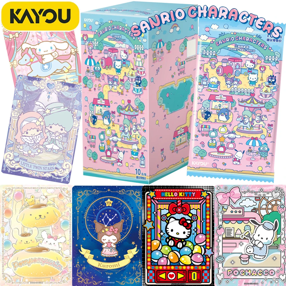 original-kayou-sanrio-characters-hobby-card-kuromi-my-melody-theme-park-celebration-happy-time-anime-cartoon-cute-star-card-gift