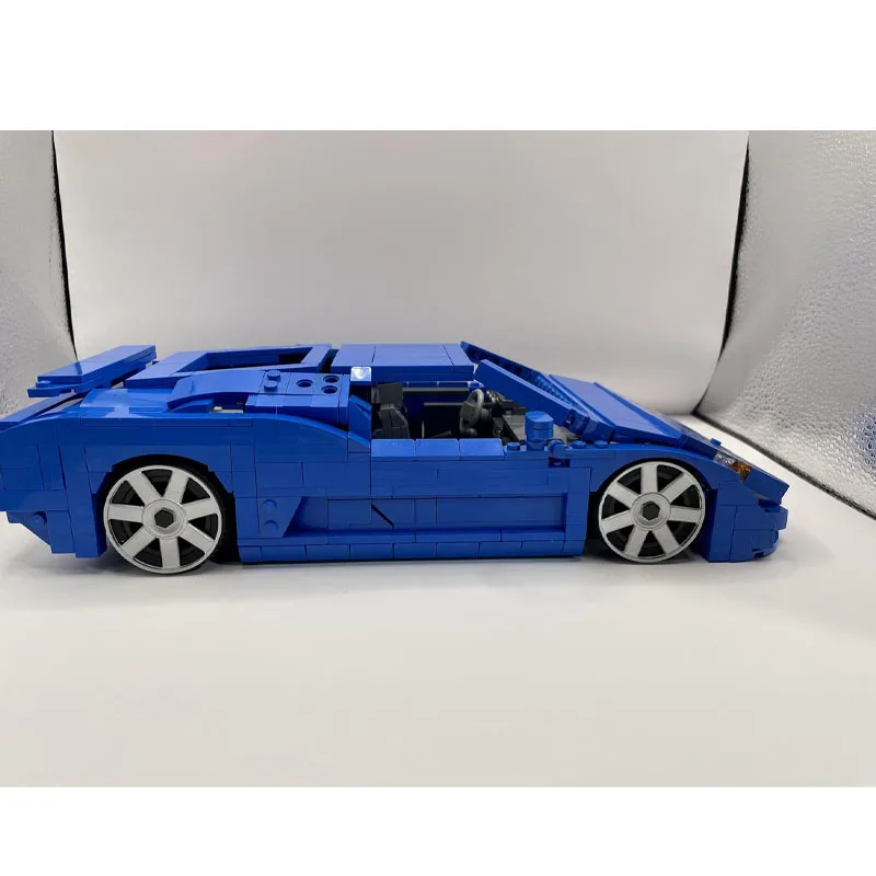 

MOC-138060 Blue 90s New EB110 Supercar Racing Blocks Model 1017 partsMOC Creative Boys Kids Birthday Building Blocks Toy Gifts