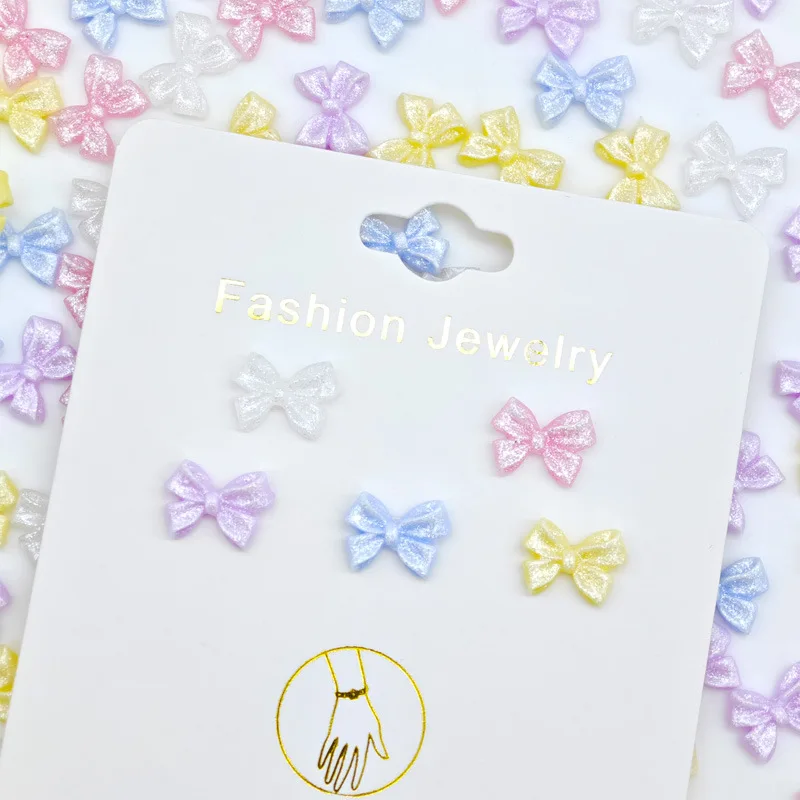 50Pcs, 8*11mm, Mermaid, Bow Tie, Fine Sparkle, Bow Tie, Nail Accessories, DIY, Nail Accessories, Phone Case Accessories