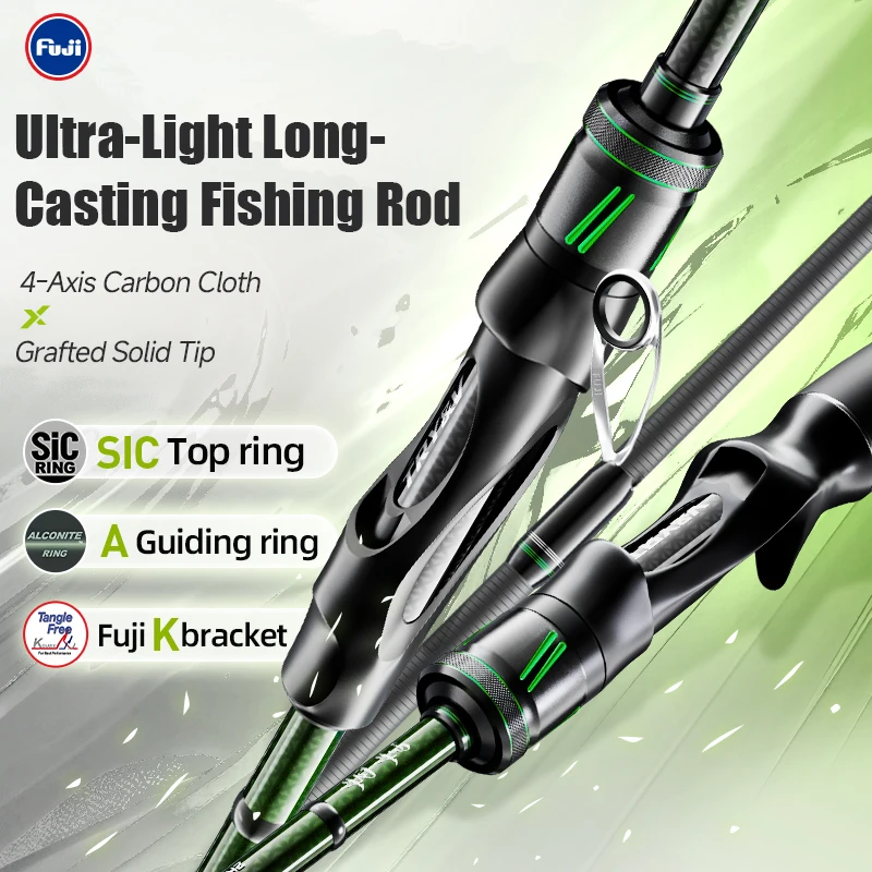 

TRY&V Micro Long Cast ML Power High Sensitivity Solid Tip Lightweight Saltwater Freshwater Bass Perch Angling Fishing Rod