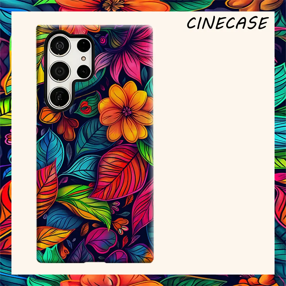 Neon Tropic For Samsung Galaxy S26 S25 S24 A56 A36 Dual Layer Luxury Fashion Full Lens Protective Case