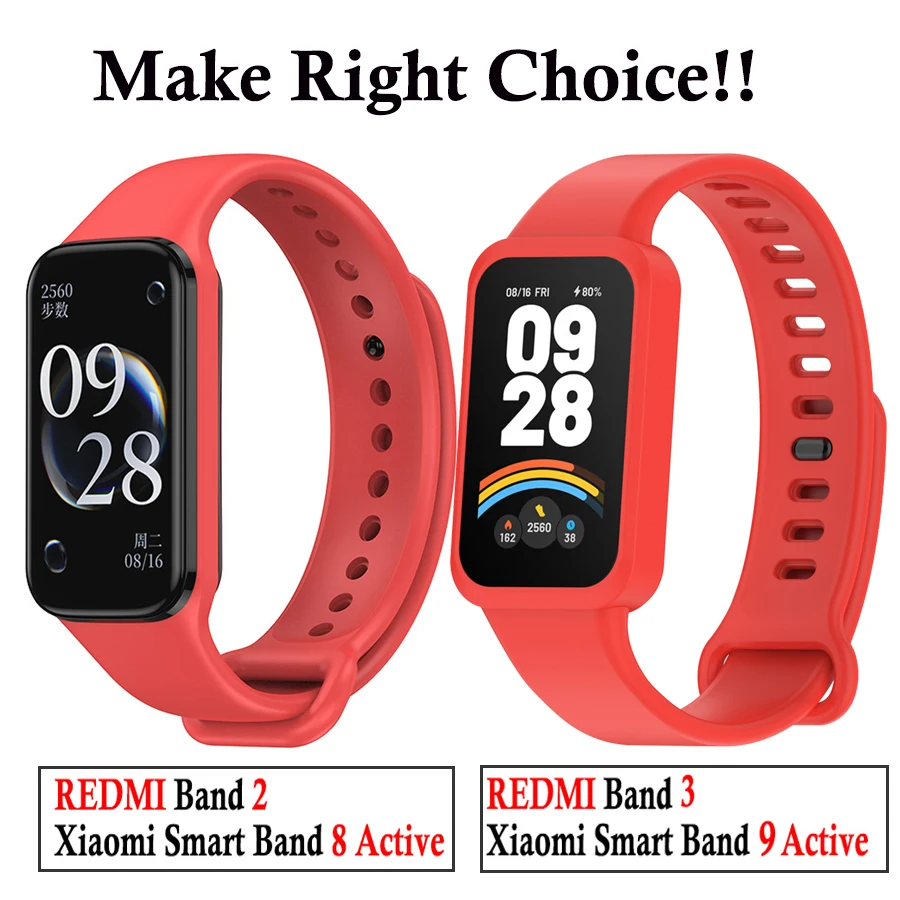 Strap For Xiaomi Band 9 Active Watchband For Xiaomi Band 8 Active For Redmi Band 3 Strap Wristband For Redmi Band 3 2 Wriststrap