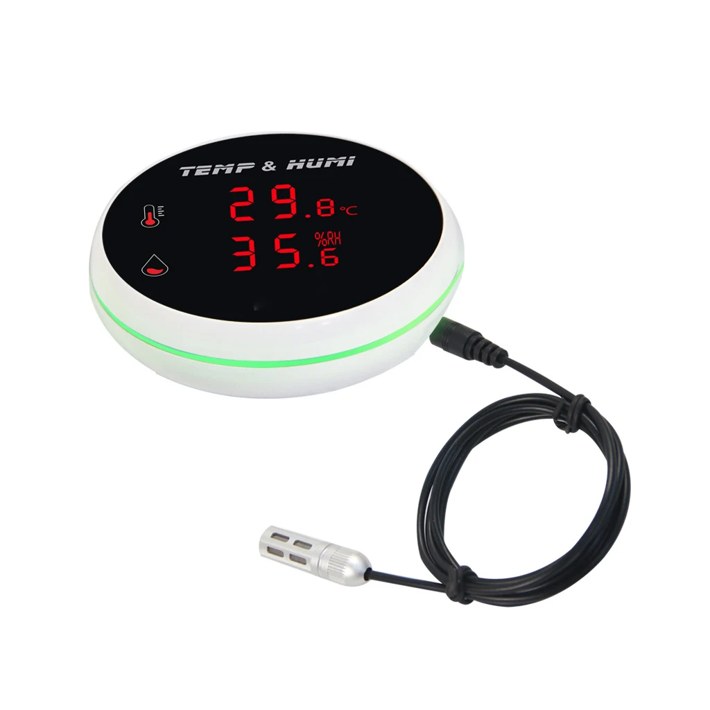 Tuya WIFI Temperature and Moisture Sensor Detecting Temperature Range -40°C—+120°C External 1M / 3M Probe Tuya App Control