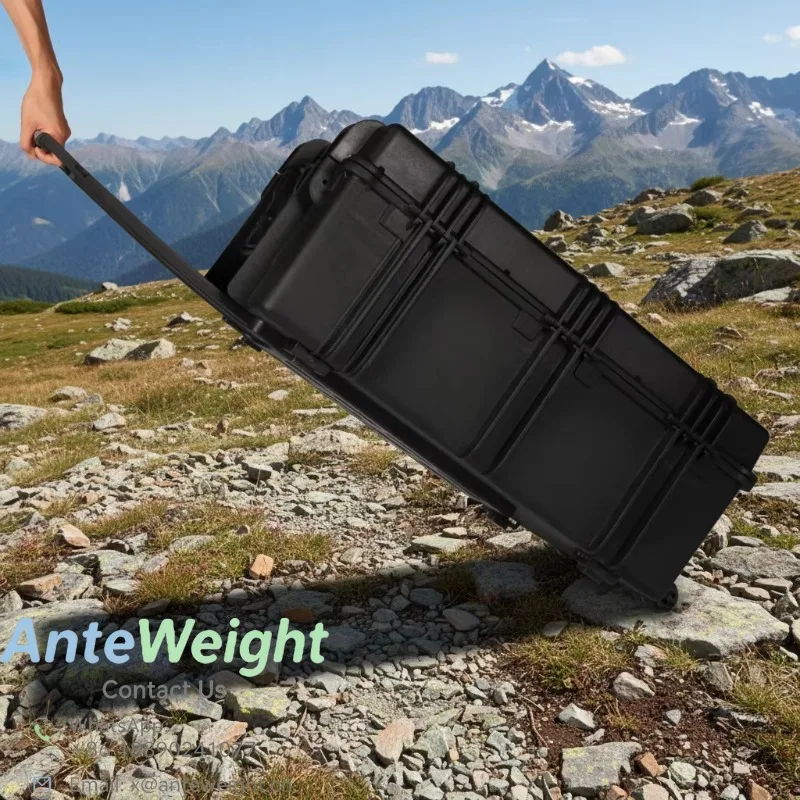Heavy Duty Waterproof Plastic Tool case with Wheels Shockproof Outdoor Camping Storage Box Customizable Foam Insets