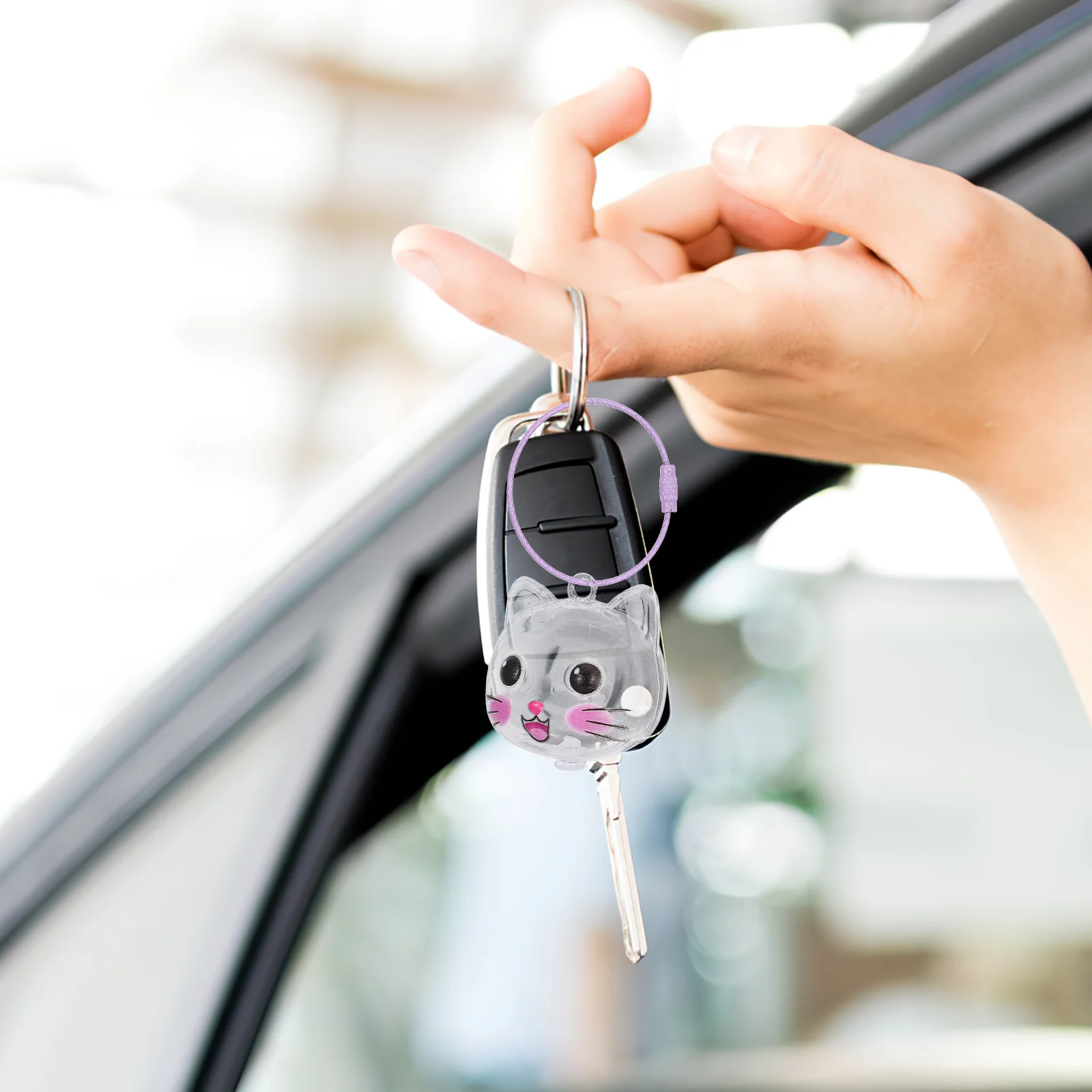 

2Pcs Cat Hair Keepsake Transparent Memorial Box Portable Keychain Small Pendant Holder for Bags Backpacks Car Keys