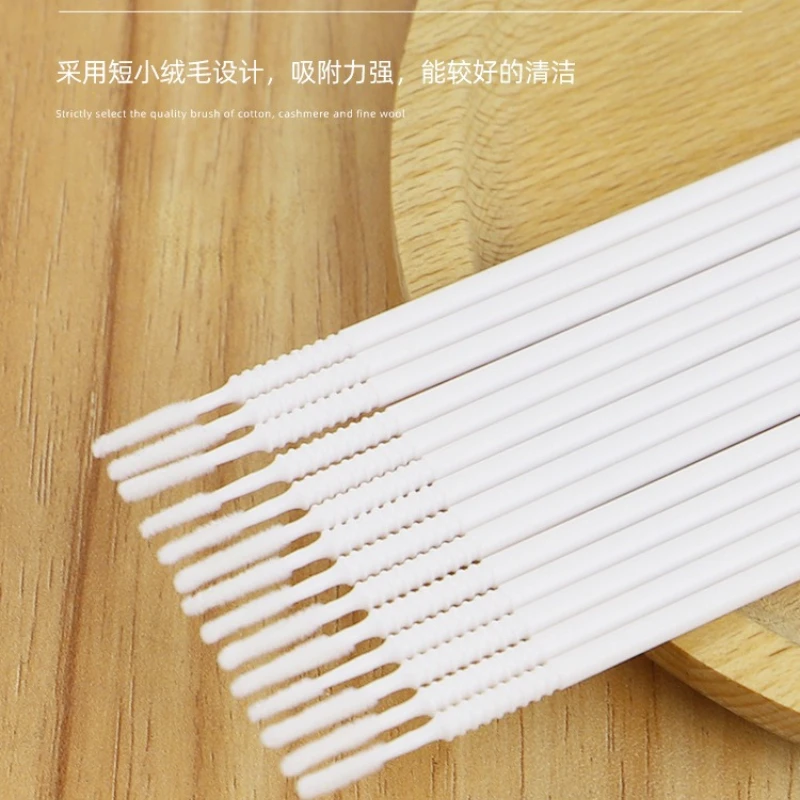 100 個使い捨てナノ綿棒メイクアップネイルアートアイライナーアイラインメイクアップツールまつげ除去クリーニングスティックメイクアップツール