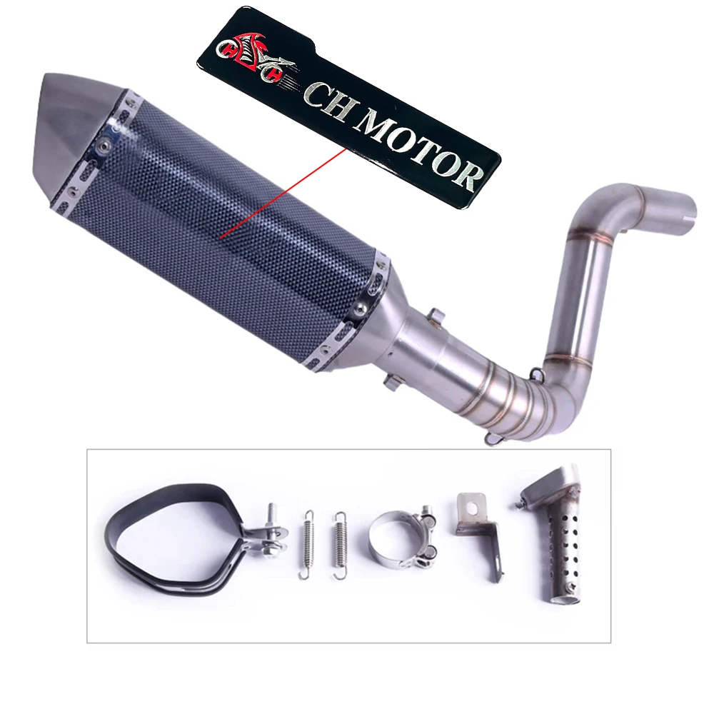 كاتم صوت عادم الدراجة النارية سهل الارتداء أنبوب الوصلة الأوسط بنظام كامل لـ KTM DUKE 125 150 200 390 2012-2016 سنة