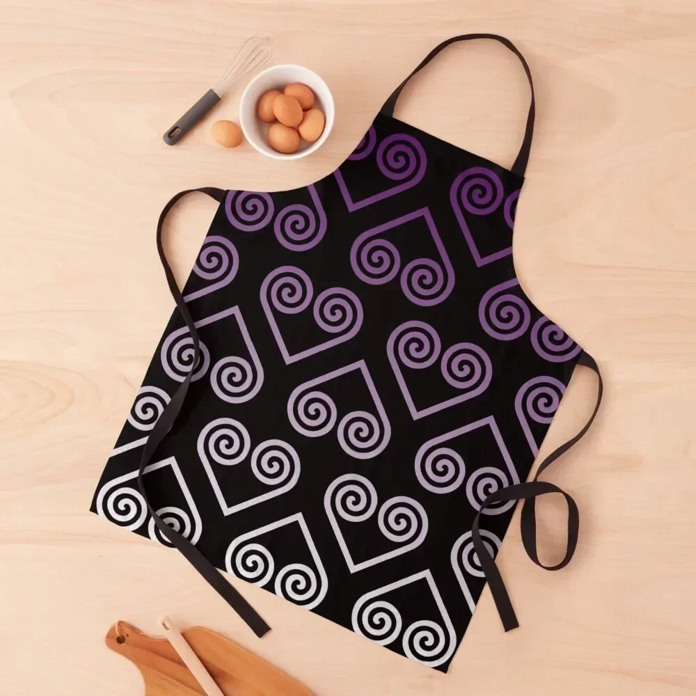 

Purple Hmong Hearts Apron Camping Hairdresser Kitchen Supplies Kitchen Handle For Women Apron