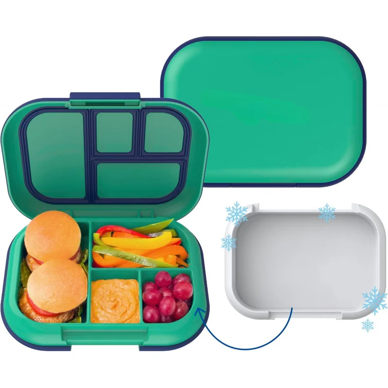

Chill Kids 4-Compartment Leakproof Bento Lunch Box - Built-In Ice Pack, BPA/PFAS-Free, Microwave/Dishwasher Safe