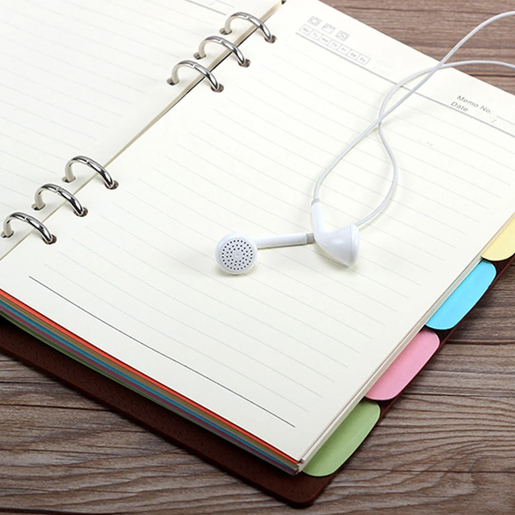 Recharges de papier coloré A6, 25 pièces, 5 ensembles de feuilles de séparation pour classeurs à 6 anneaux, doublés, résistants à l'usure, accessoires pour carnet de notes, école et bureau