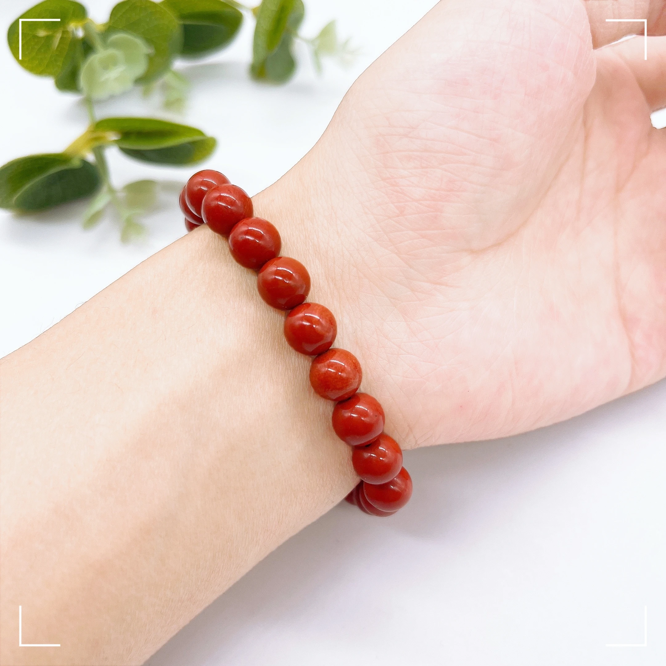 

Natural Stone Red Jasper Beads Bracelet For Women Men Yoga Crystal Quartz Healing Elastic Bangle Bracelets Home Decor Gift