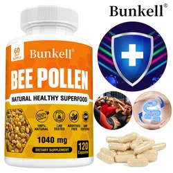 Bee Pollen Supplement 100% Natural Raw Bee Pollen Vegetarian Capsules, Probiotic Superfood, Digestion, Immune Support & Energy
