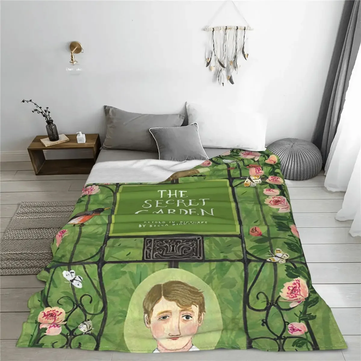 Portrait The Secret Garden Fleece Throw Blankets Frances Hodgson Burnett Blankets for Sofa Car Lightweight Bedding Throws