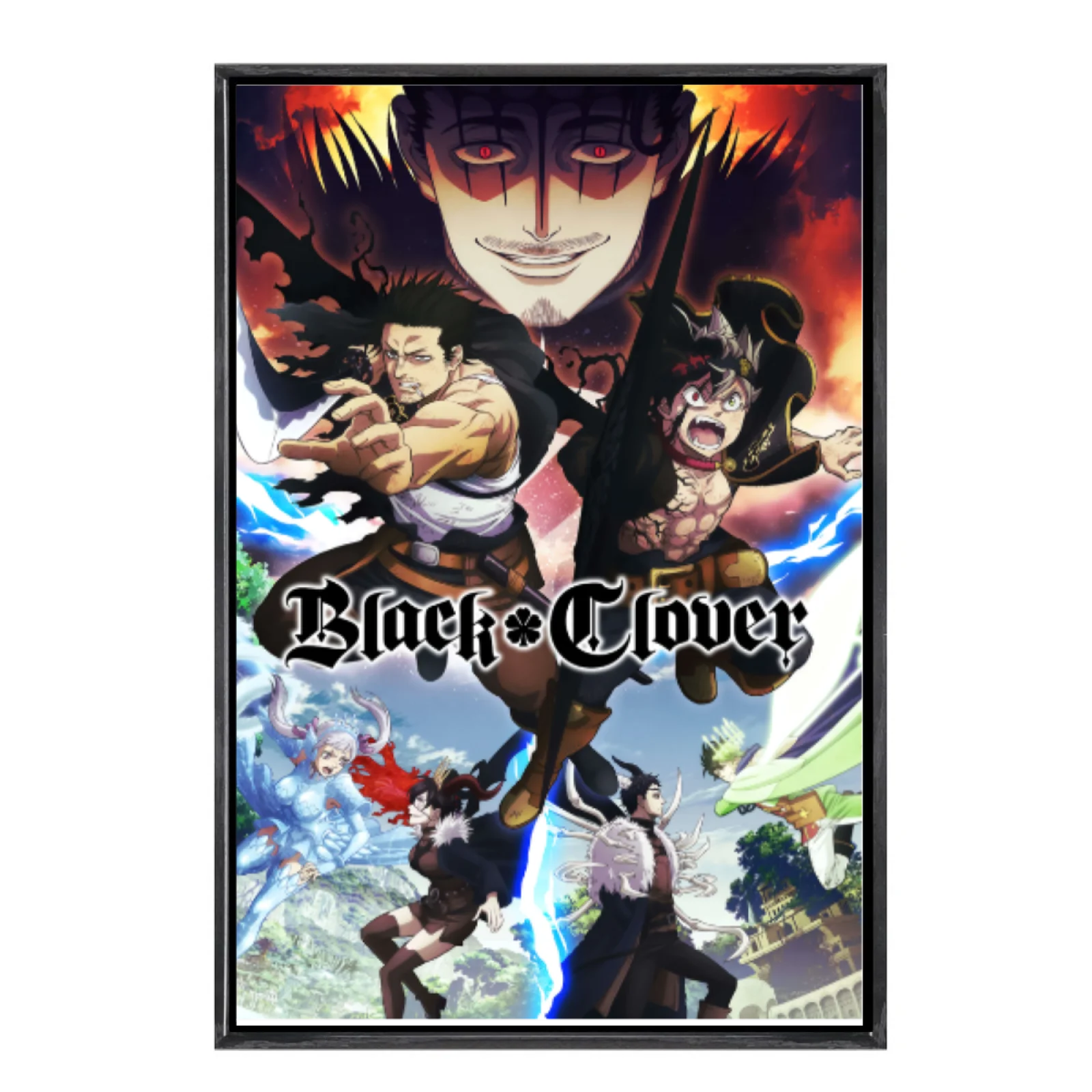 

Японская манга, многоразмерный холст, постер в двойной рамке, настенное искусство, черный клевер, домашний декор для гостиной, спальни