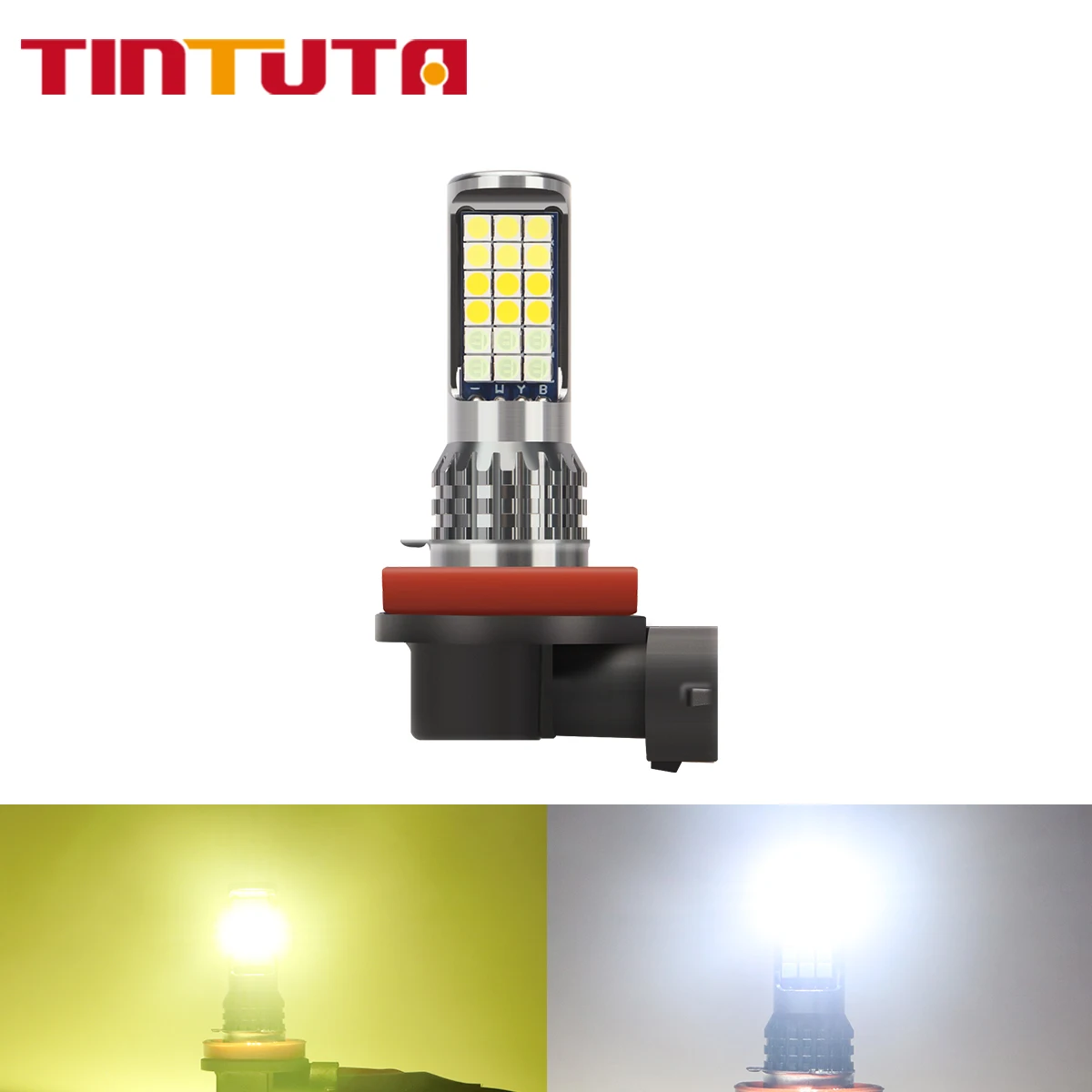 

2pcs H8 H11 Fog Light LED Bulbs Car Headlight 12V-36V 3 Color LED High Power 36SMD Auto Driving Running Lamps Car Accessories