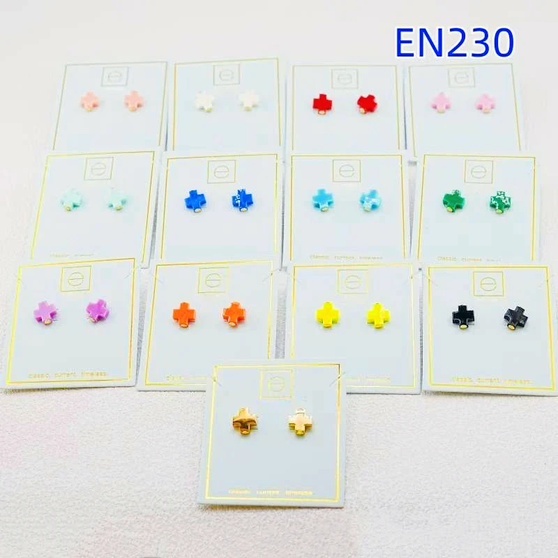VKVVA Fashion Jewelry New Colorful Cross Stud Earrings for Women Birthday Gifts, Unique Gift