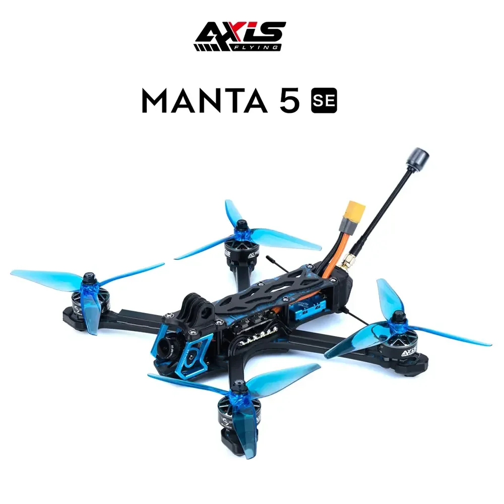 Axisflying Manta 5 SE FPV Drone Kit Squashed-X Frame AE227-1960KV Motor Cinematic Freestyle Drone with GPS -6S