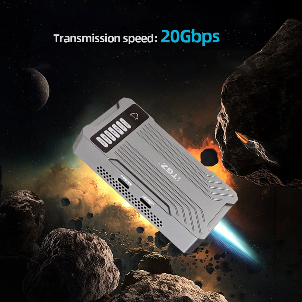 M.2 NVMe SSD الضميمة ، USB 3.2 حافظة خارجية ، تصميم خليج مزدوج ، غطاء القرص الصلب ويندوز ، ماك بوك ، الكمبيوتر ، 20Gbps