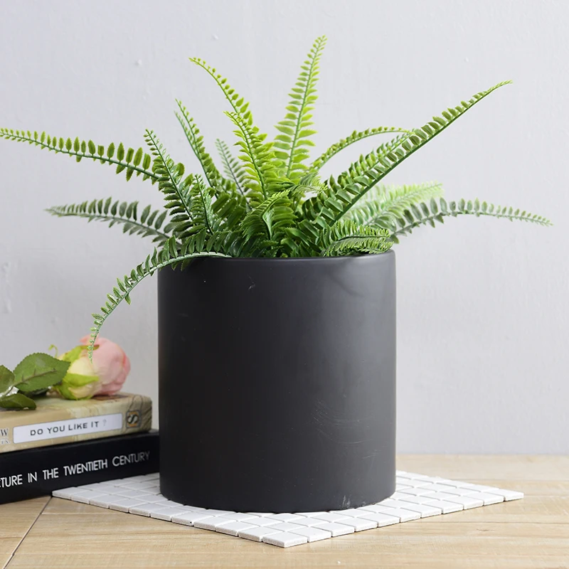 Non-porous ceramic flower pot can be hydroponic straight tube type simple Nordic style multi-functional simulated flower