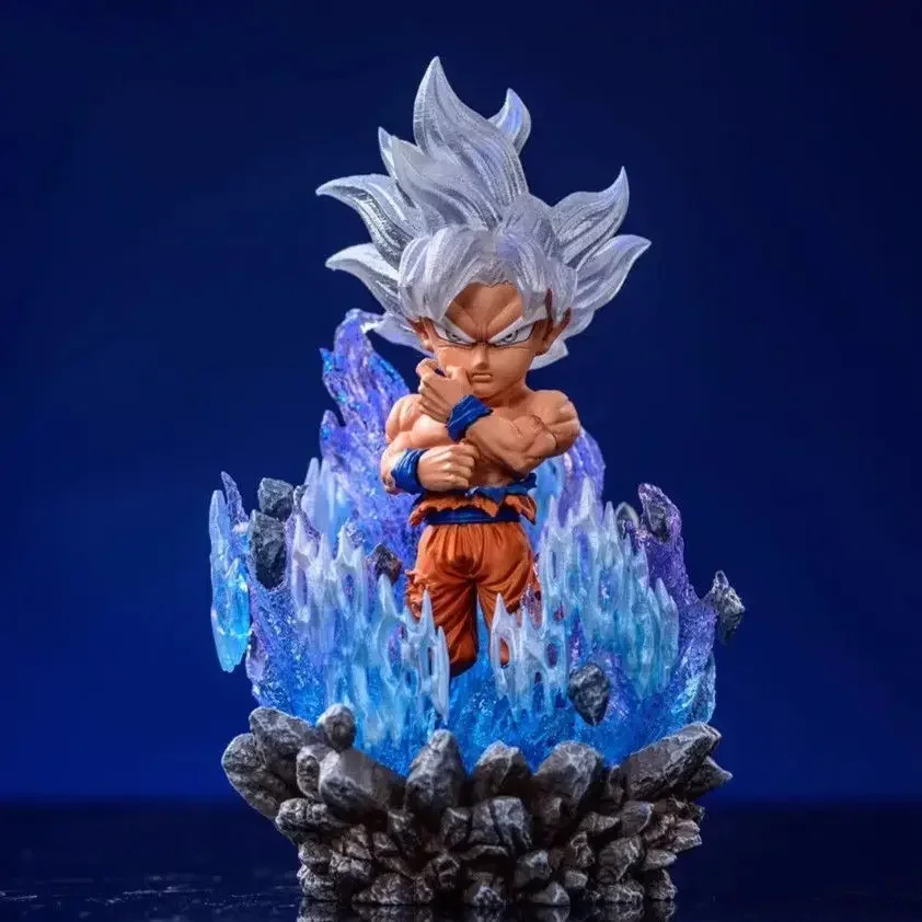 Figurines d'anime Dragon Ball Gk Shoous Version, Son Goku, Vegeta, Scène lumineuse colorée, Renforcement du modèle, Ornements, Jouet Cadeau, 10cm