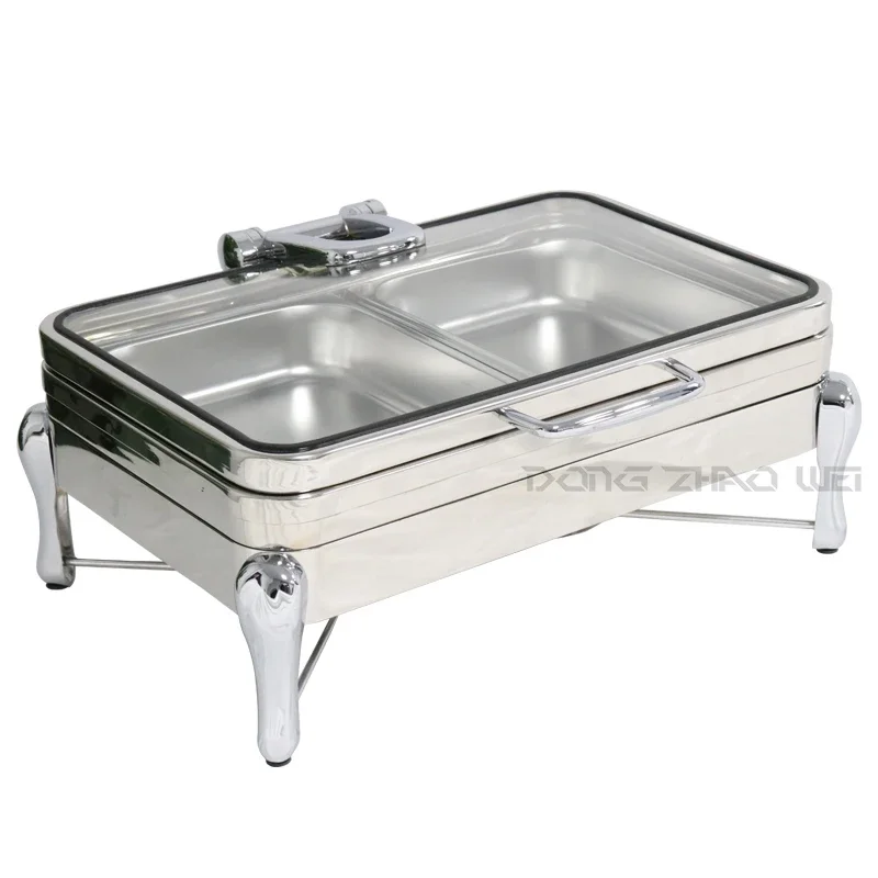 Restaurant Stainless Steel Commercial Equipment Food Warmer Hydraulic Cheffing Chafing Dish Buffet Set For Catering